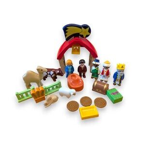 Playmobil 123 Nativity Set Figures Animals Manger #71140 Christmas